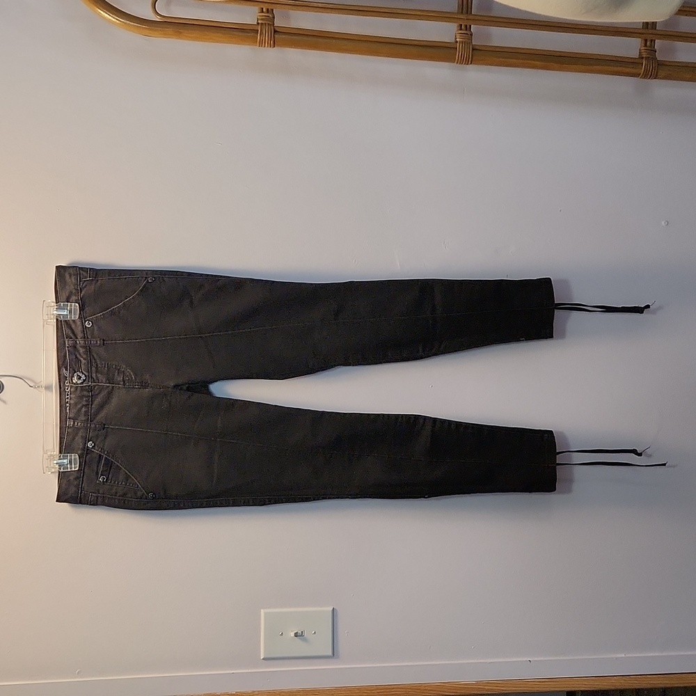 Guess 1981 black lace up leg Power skinny denim jeans rocker biker size 28